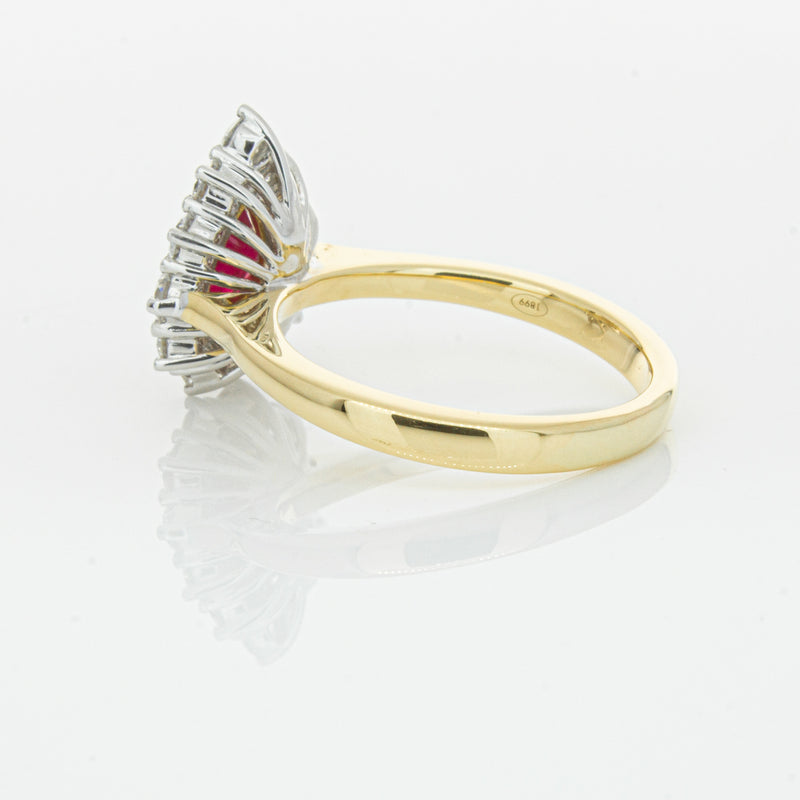 18ct Yellow Gold Ruby & Diamond Belle Ring-Ring-Walker & Hall