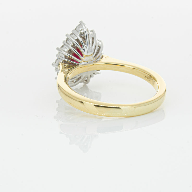 18ct Yellow Gold Ruby & Diamond Belle Ring-Ring-Walker & Hall