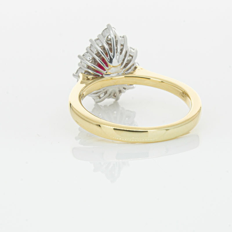 18ct Yellow Gold Ruby & Diamond Belle Ring-Ring-Walker & Hall