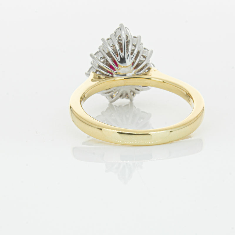 18ct Yellow Gold Ruby & Diamond Belle Ring-Ring-Walker & Hall