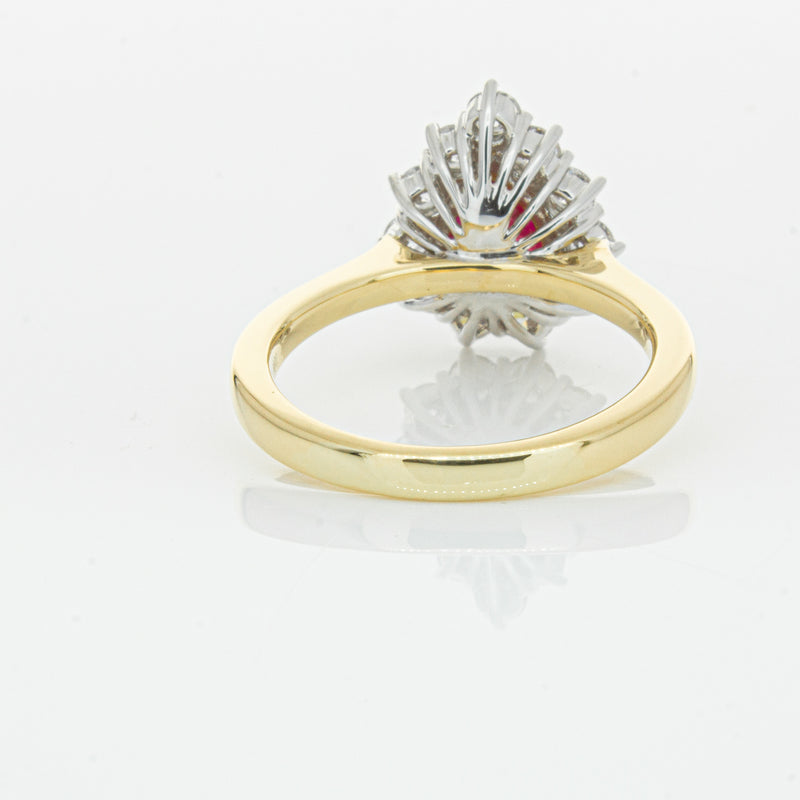 18ct Yellow Gold Ruby & Diamond Belle Ring-Ring-Walker & Hall