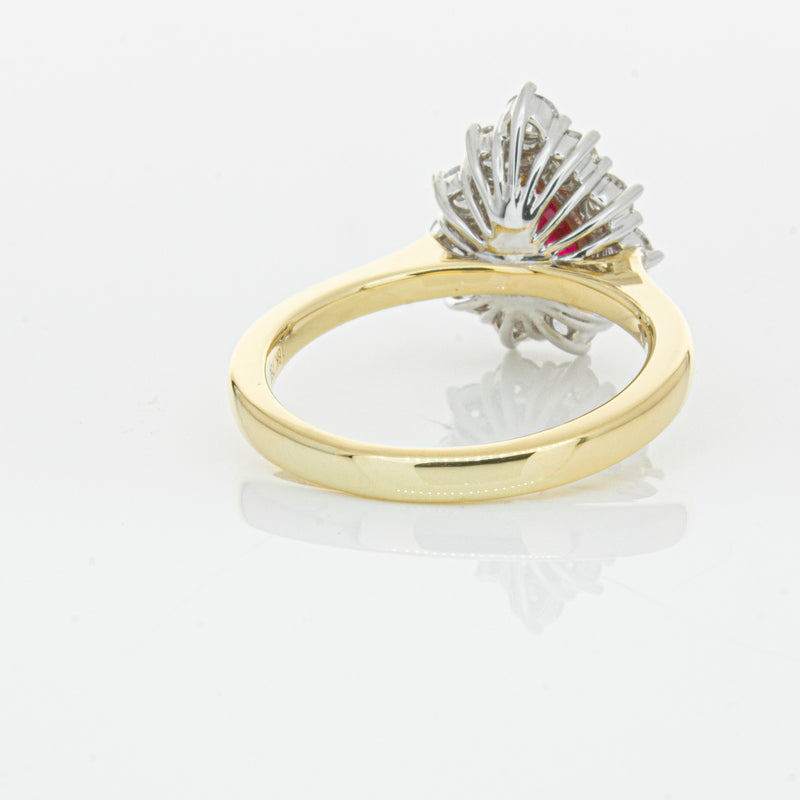 18ct Yellow Gold Ruby & Diamond Belle Ring-Ring-Walker & Hall