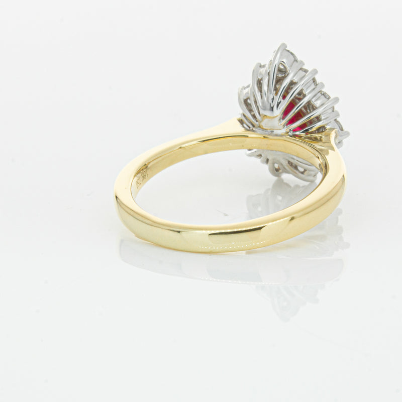 18ct Yellow Gold Ruby & Diamond Belle Ring-Ring-Walker & Hall