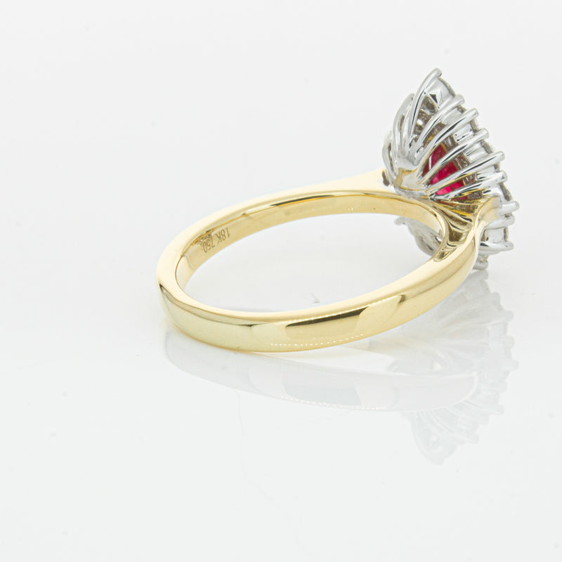 18ct Yellow Gold Ruby & Diamond Belle Ring-Ring-Walker & Hall