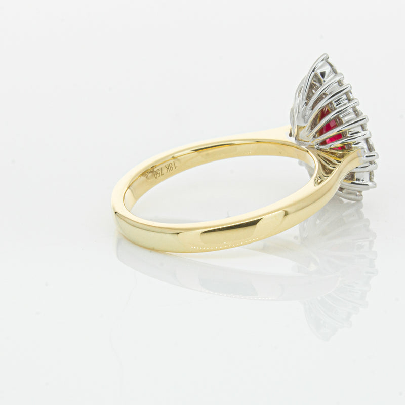 18ct Yellow Gold Ruby & Diamond Belle Ring-Ring-Walker & Hall