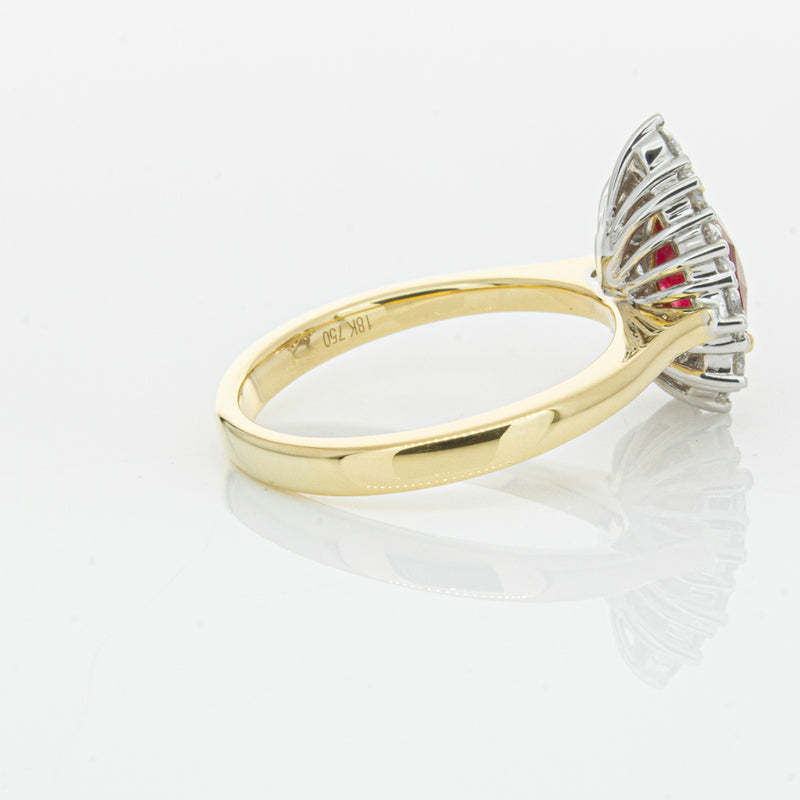 18ct Yellow Gold Ruby & Diamond Belle Ring-Ring-Walker & Hall