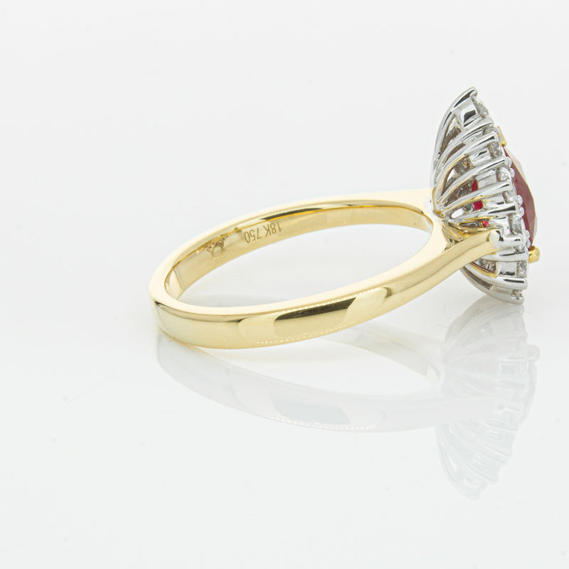 18ct Yellow Gold Ruby & Diamond Belle Ring-Ring-Walker & Hall