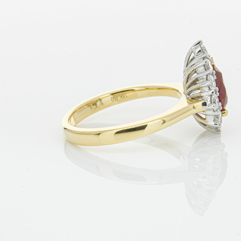 18ct Yellow Gold Ruby & Diamond Belle Ring-Ring-Walker & Hall