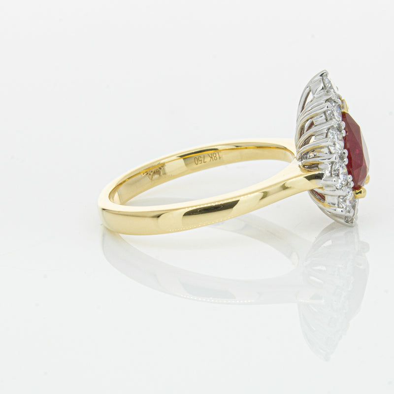 18ct Yellow Gold Ruby & Diamond Belle Ring-Ring-Walker & Hall