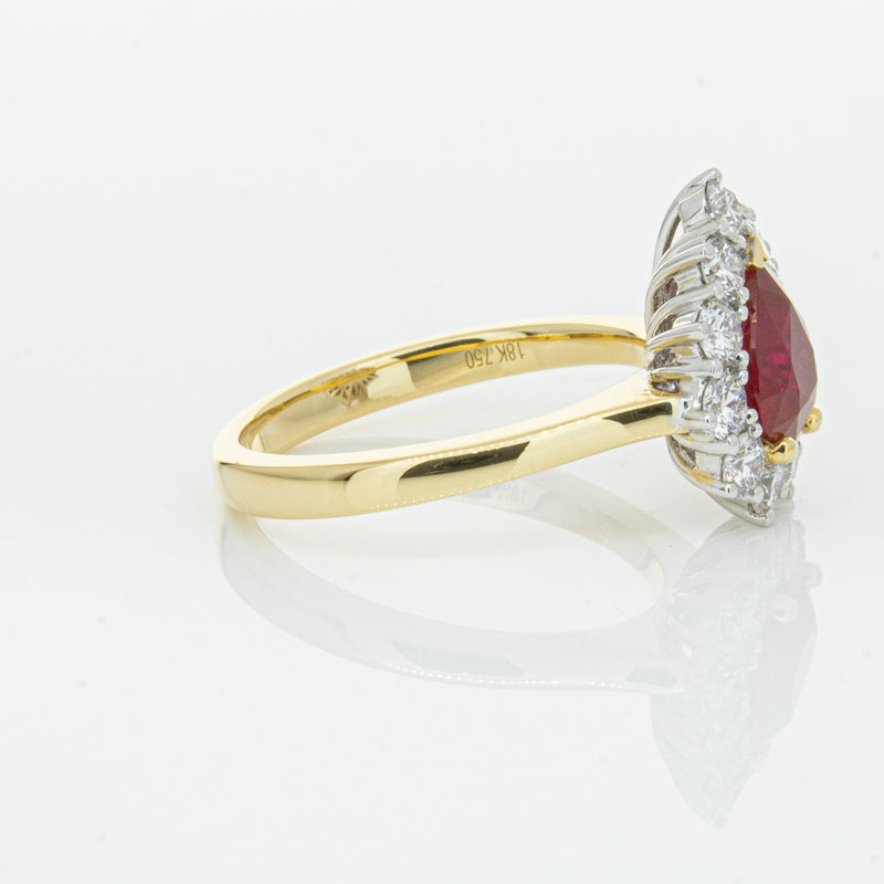 18ct Yellow Gold Ruby & Diamond Belle Ring-Ring-Walker & Hall