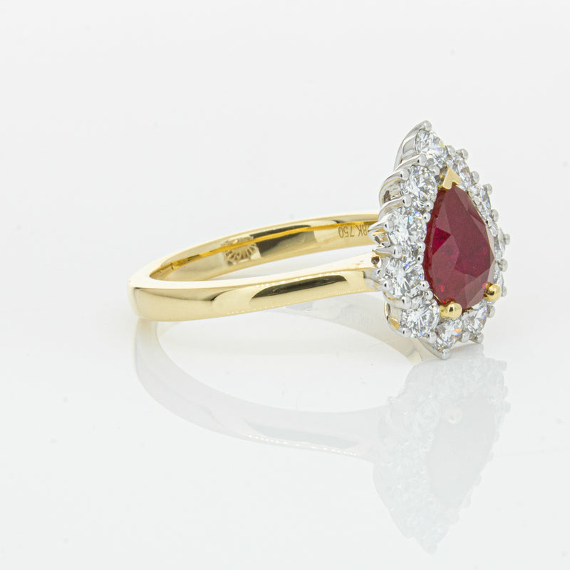 18ct Yellow Gold Ruby & Diamond Belle Ring-Ring-Walker & Hall