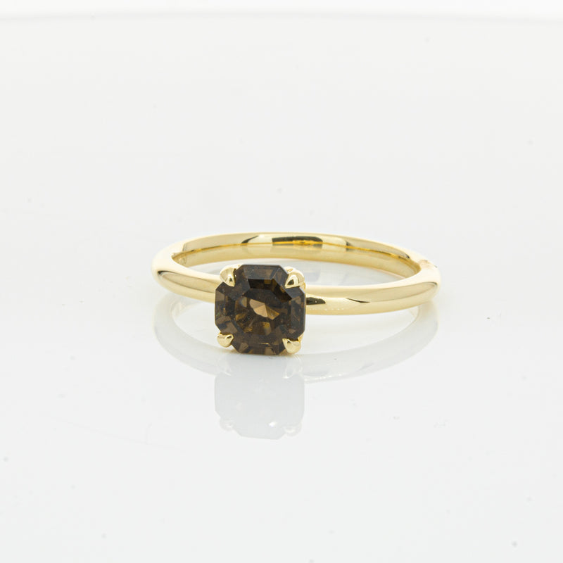 18ct Yellow Gold Smoky Quartz Mini Octavia Ring-Ring-Walker & Hall
