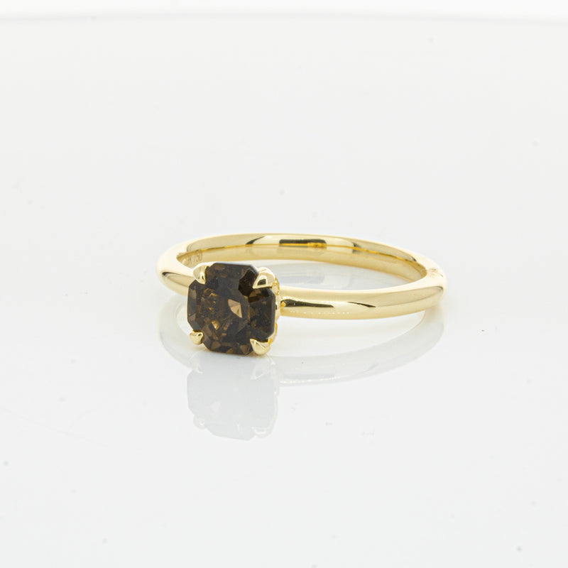 18ct Yellow Gold Smoky Quartz Mini Octavia Ring-Ring-Walker & Hall