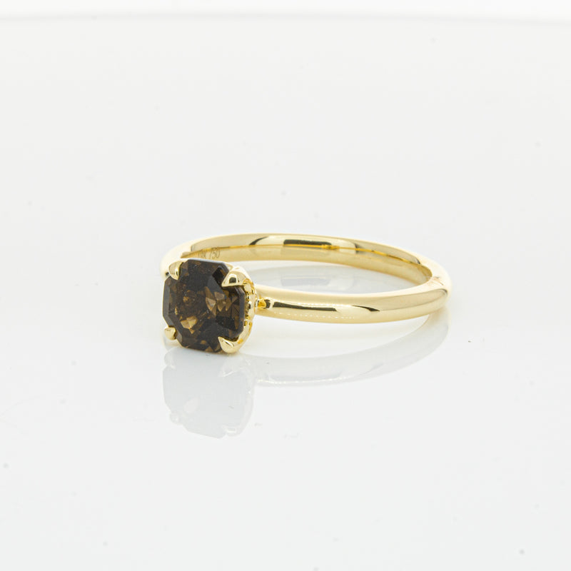 18ct Yellow Gold Smoky Quartz Mini Octavia Ring-Ring-Walker & Hall