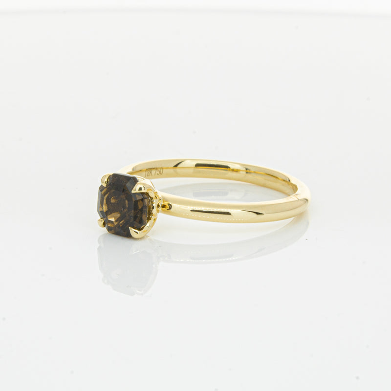18ct Yellow Gold Smoky Quartz Mini Octavia Ring-Ring-Walker & Hall