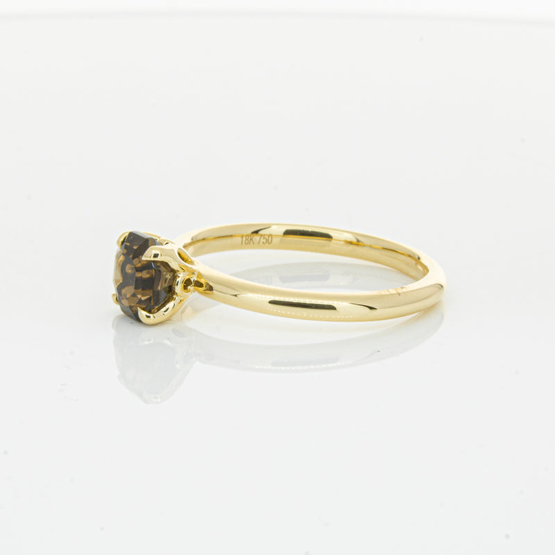 18ct Yellow Gold Smoky Quartz Mini Octavia Ring-Ring-Walker & Hall