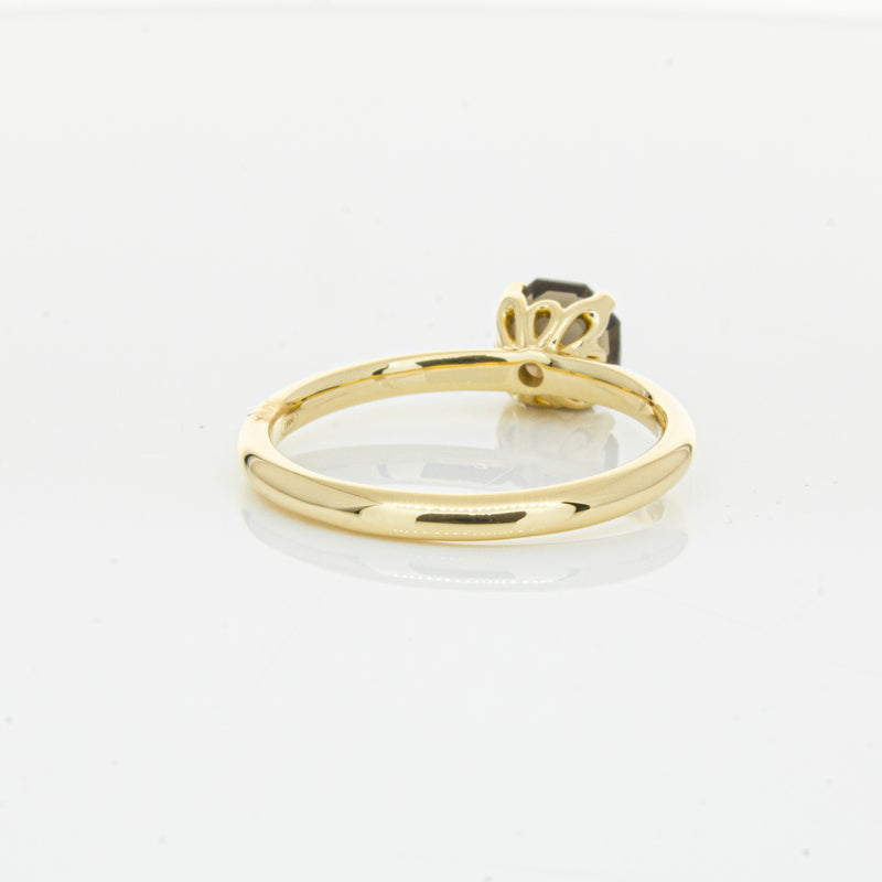 18ct Yellow Gold Smoky Quartz Mini Octavia Ring-Ring-Walker & Hall