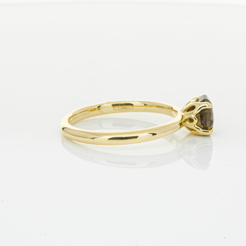18ct Yellow Gold Smoky Quartz Mini Octavia Ring-Ring-Walker & Hall