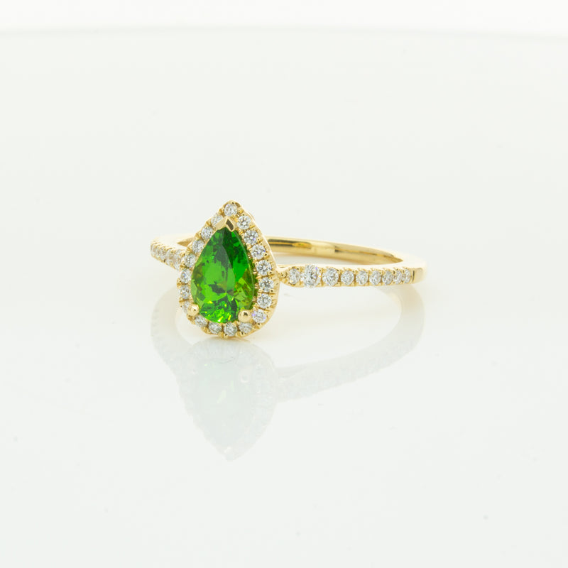 18ct Yellow Gold .74ct Tsavorite & Diamond Mini Sierra Ring-Ring-Walker & Hall