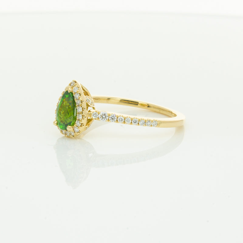 18ct Yellow Gold .74ct Tsavorite & Diamond Mini Sierra Ring-Ring-Walker & Hall