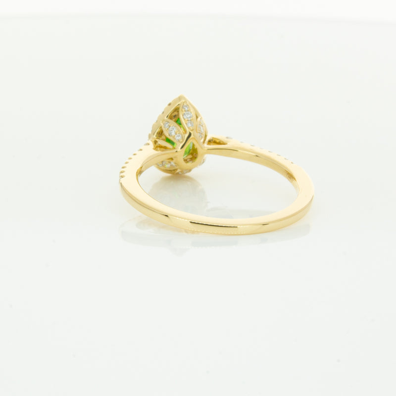 18ct Yellow Gold .74ct Tsavorite & Diamond Mini Sierra Ring-Ring-Walker & Hall