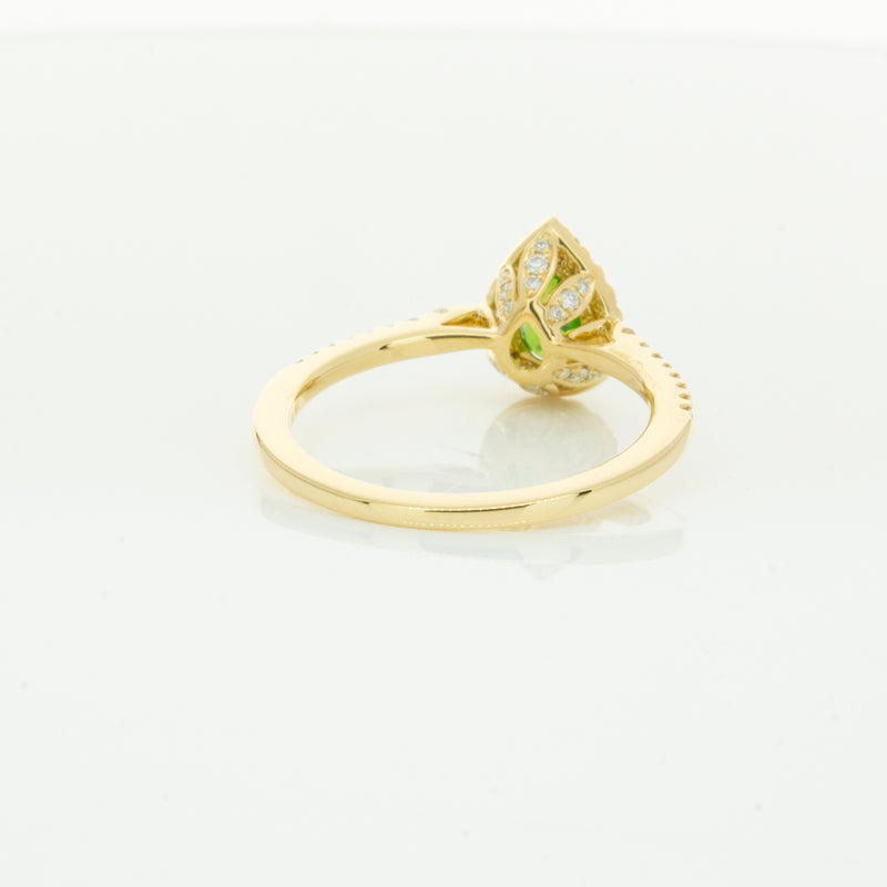 18ct Yellow Gold .74ct Tsavorite & Diamond Mini Sierra Ring-Ring-Walker & Hall