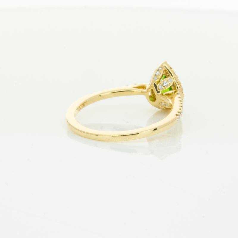 18ct Yellow Gold .74ct Tsavorite & Diamond Mini Sierra Ring-Ring-Walker & Hall