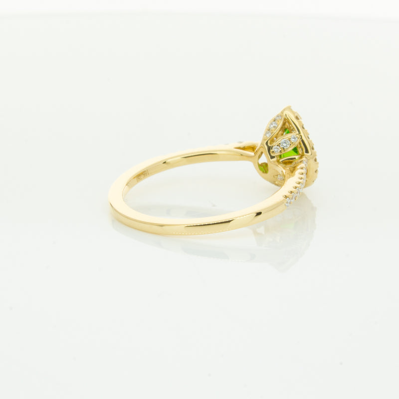 18ct Yellow Gold .74ct Tsavorite & Diamond Mini Sierra Ring-Ring-Walker & Hall