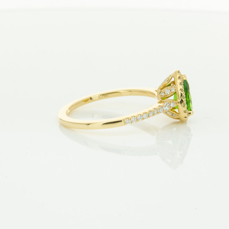 18ct Yellow Gold .74ct Tsavorite & Diamond Mini Sierra Ring-Ring-Walker & Hall