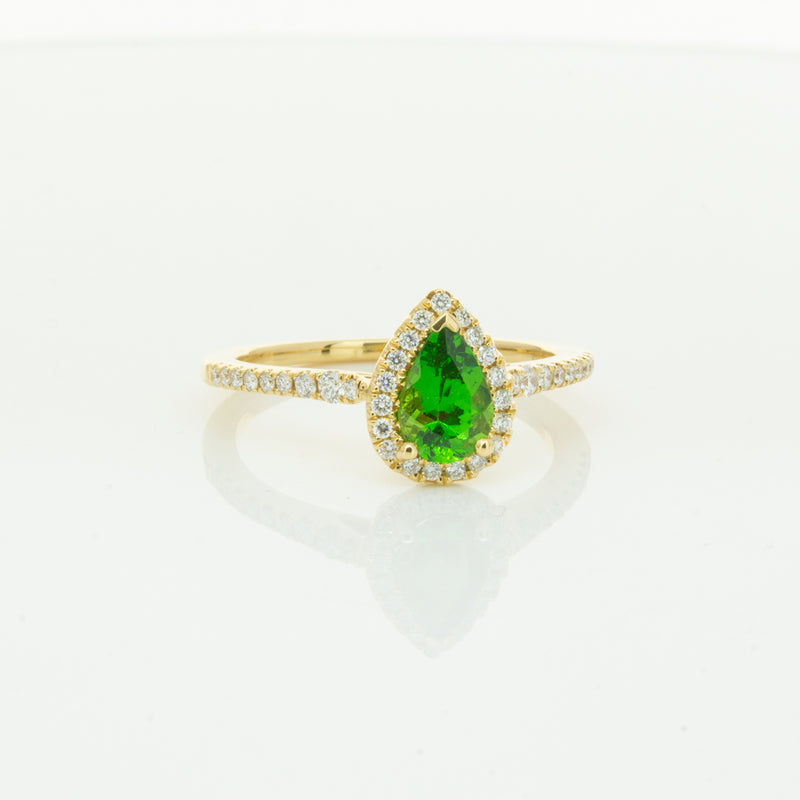 18ct Yellow Gold .74ct Tsavorite & Diamond Mini Sierra Ring-Ring-Walker & Hall