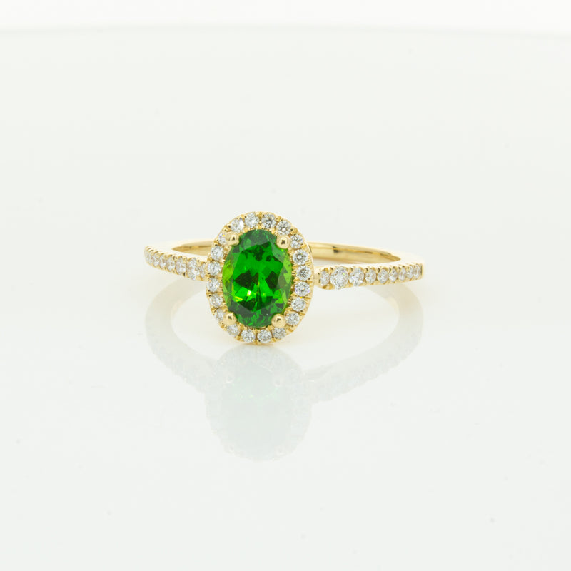18ct Yellow Gold .94ct Tsavorite & Diamond Mini Sierra Ring-Ring-Walker & Hall