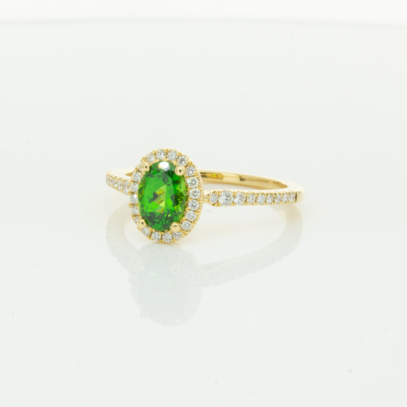 18ct Yellow Gold .94ct Tsavorite & Diamond Mini Sierra Ring-Ring-Walker & Hall