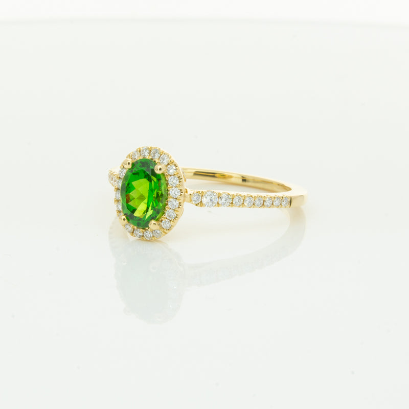 18ct Yellow Gold .94ct Tsavorite & Diamond Mini Sierra Ring-Ring-Walker & Hall