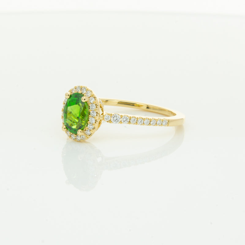 18ct Yellow Gold .94ct Tsavorite & Diamond Mini Sierra Ring-Ring-Walker & Hall