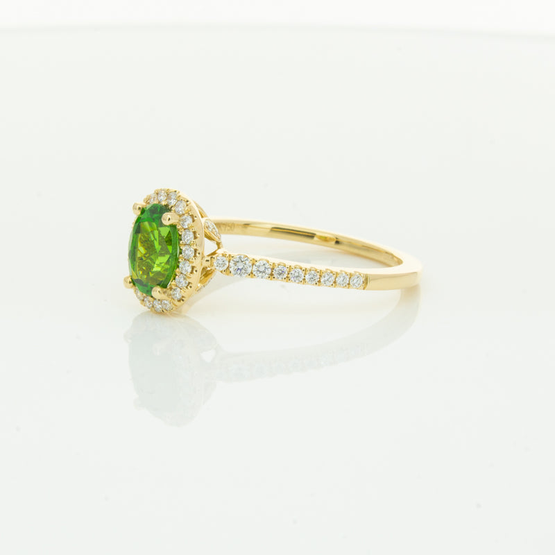 18ct Yellow Gold .94ct Tsavorite & Diamond Mini Sierra Ring-Ring-Walker & Hall