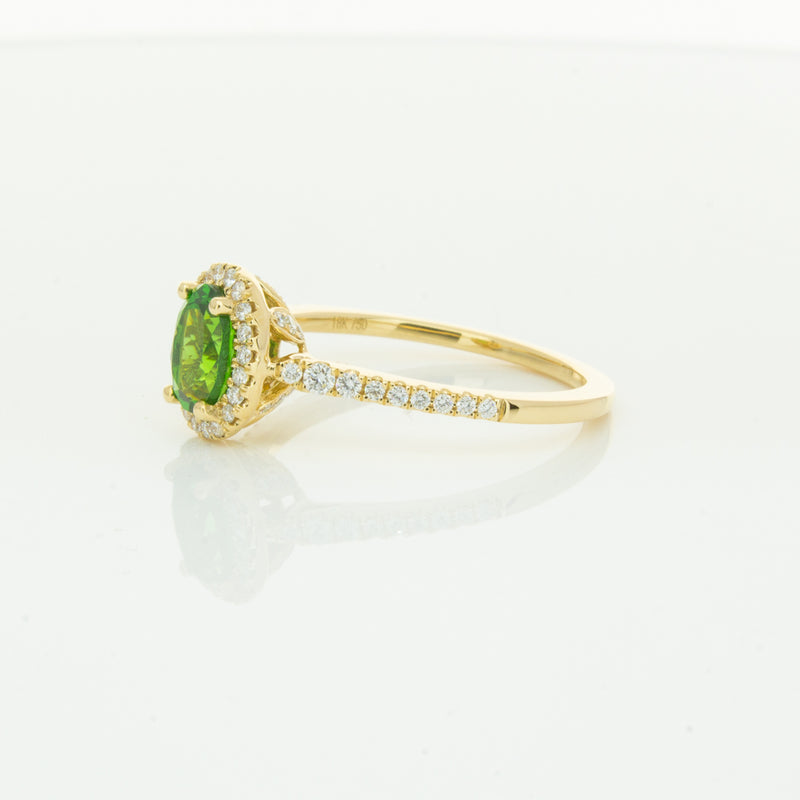 18ct Yellow Gold .94ct Tsavorite & Diamond Mini Sierra Ring-Ring-Walker & Hall