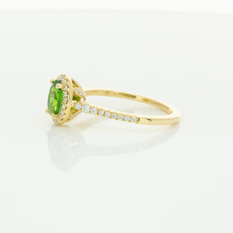18ct Yellow Gold .94ct Tsavorite & Diamond Mini Sierra Ring-Ring-Walker & Hall