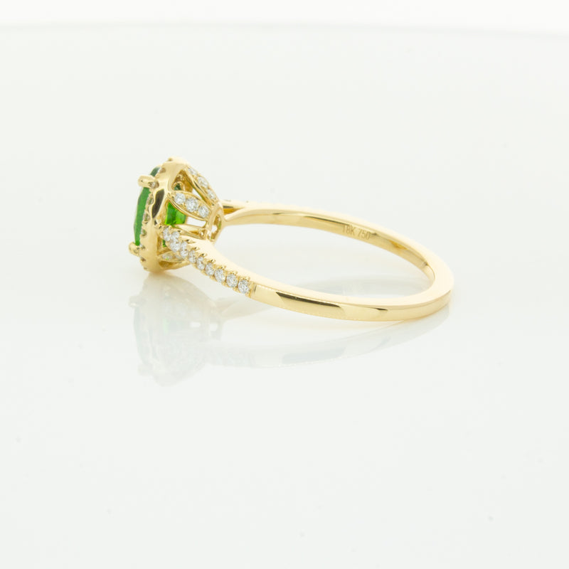 18ct Yellow Gold .94ct Tsavorite & Diamond Mini Sierra Ring-Ring-Walker & Hall