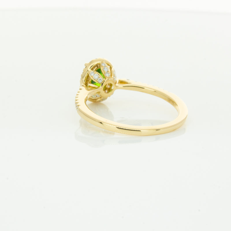 18ct Yellow Gold .94ct Tsavorite & Diamond Mini Sierra Ring-Ring-Walker & Hall