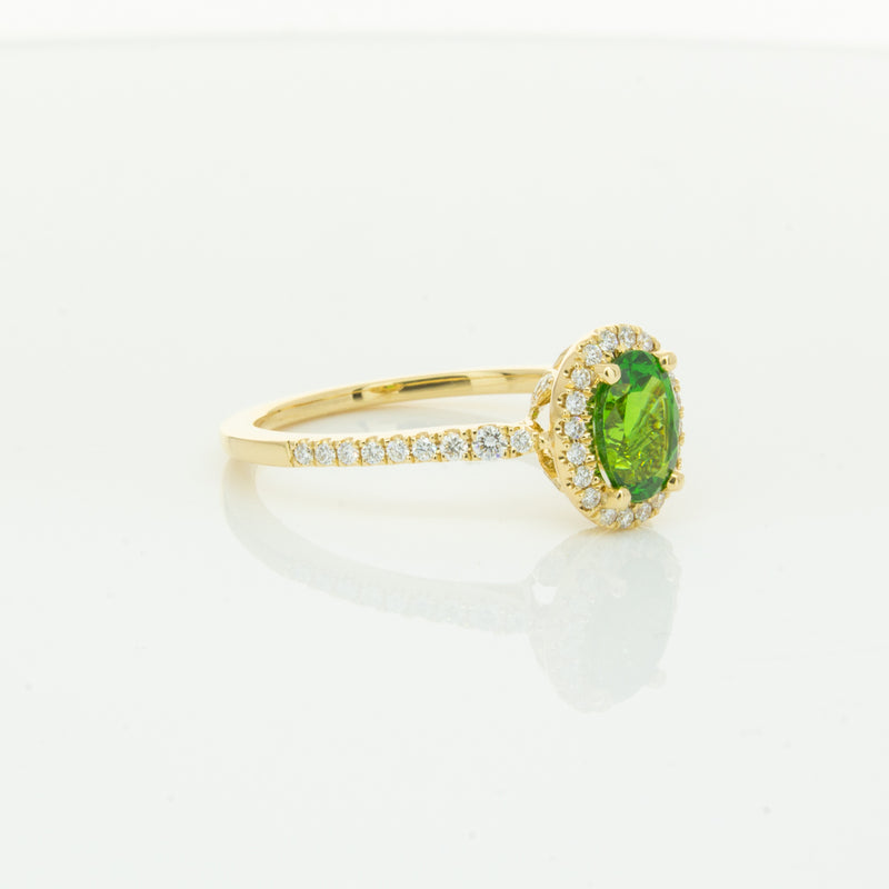 18ct Yellow Gold .94ct Tsavorite & Diamond Mini Sierra Ring-Ring-Walker & Hall