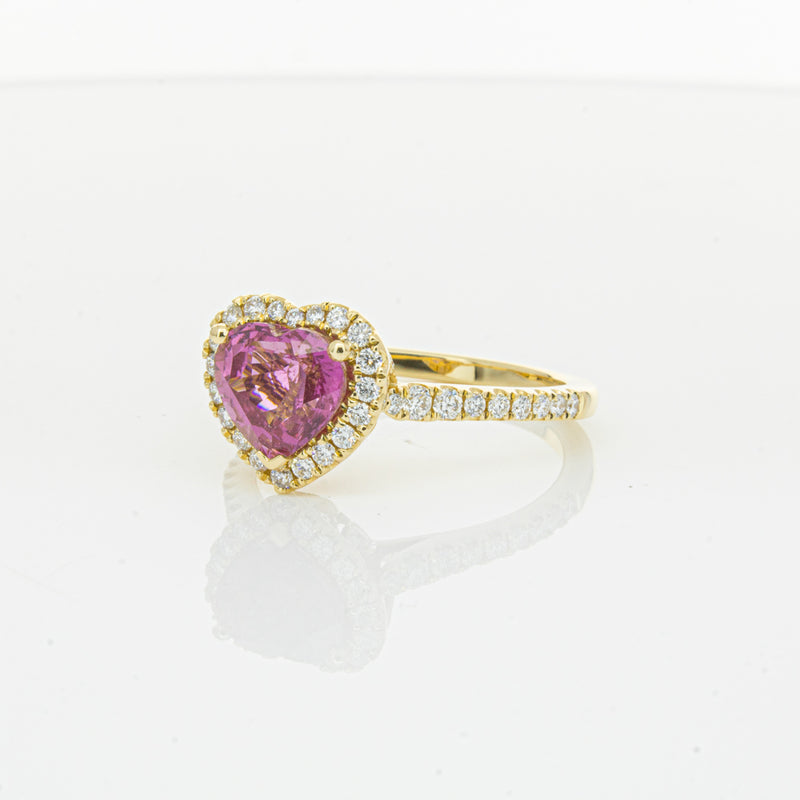 18ct Yellow Gold 2.21ct Pink Sapphire & Diamond Sierra Ring-Ring-Walker & Hall