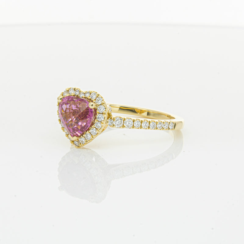 18ct Yellow Gold 2.21ct Pink Sapphire & Diamond Sierra Ring-Ring-Walker & Hall