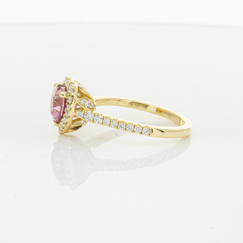 18ct Yellow Gold 2.21ct Pink Sapphire & Diamond Sierra Ring-Ring-Walker & Hall