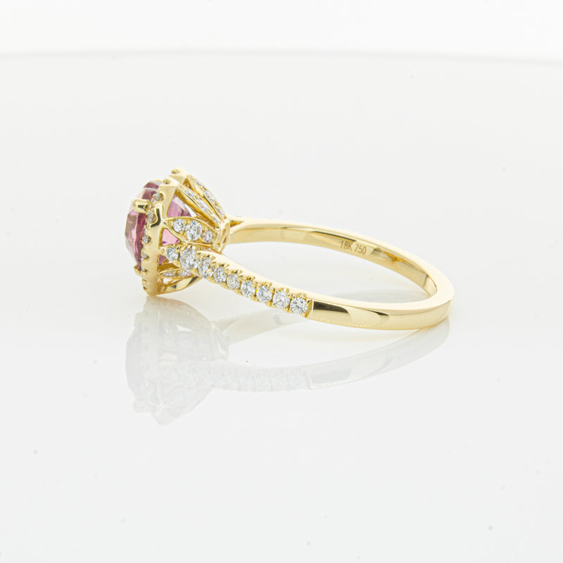 18ct Yellow Gold 2.21ct Pink Sapphire & Diamond Sierra Ring-Ring-Walker & Hall