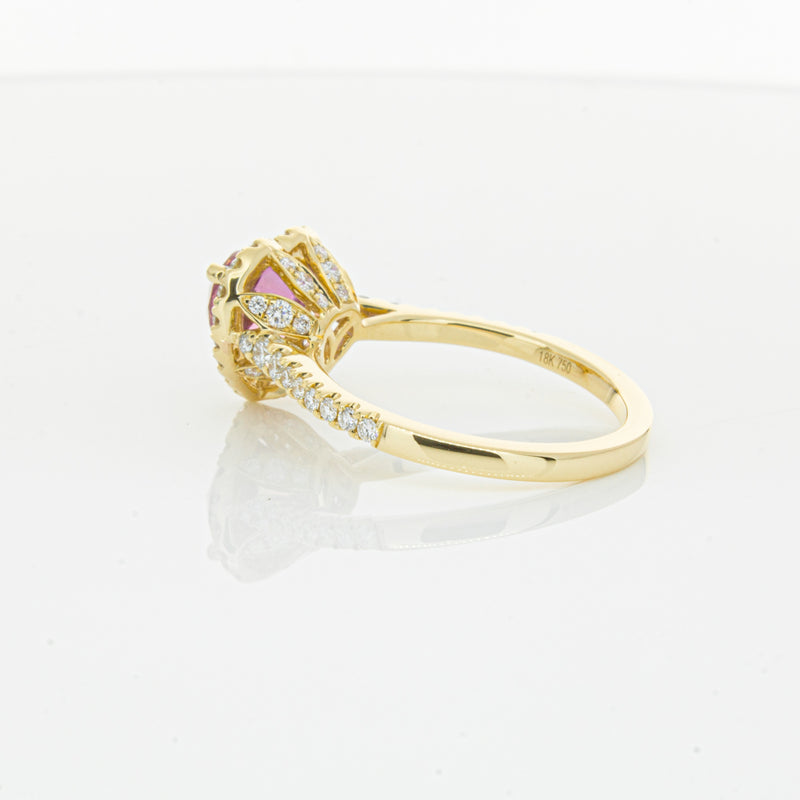 18ct Yellow Gold 2.21ct Pink Sapphire & Diamond Sierra Ring-Ring-Walker & Hall