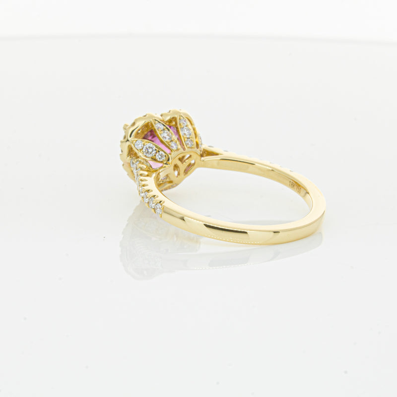 18ct Yellow Gold 2.21ct Pink Sapphire & Diamond Sierra Ring-Ring-Walker & Hall