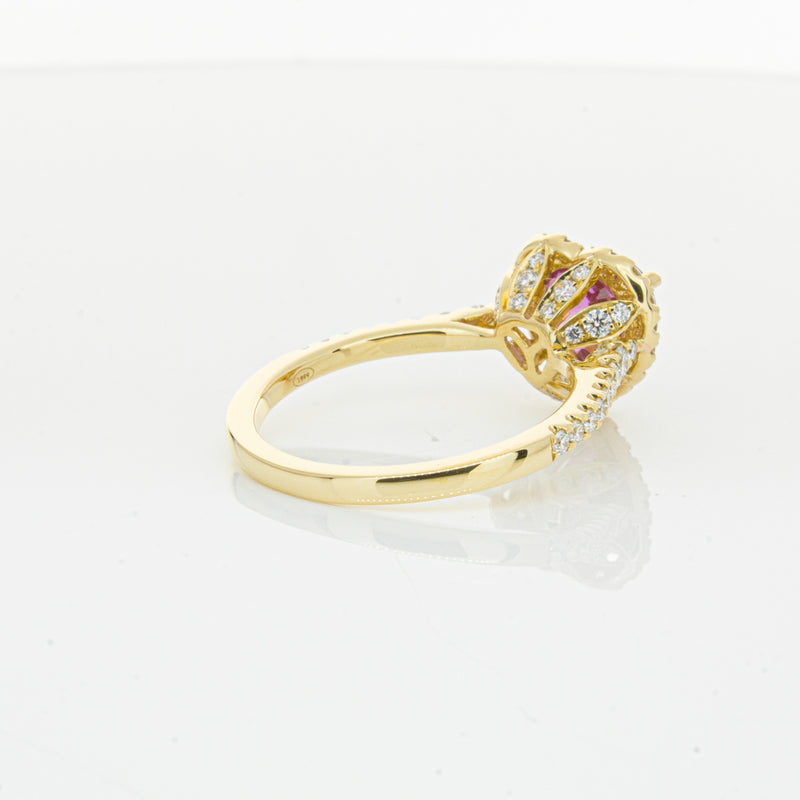 18ct Yellow Gold 2.21ct Pink Sapphire & Diamond Sierra Ring-Ring-Walker & Hall