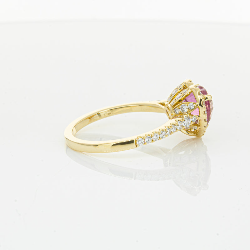18ct Yellow Gold 2.21ct Pink Sapphire & Diamond Sierra Ring-Ring-Walker & Hall
