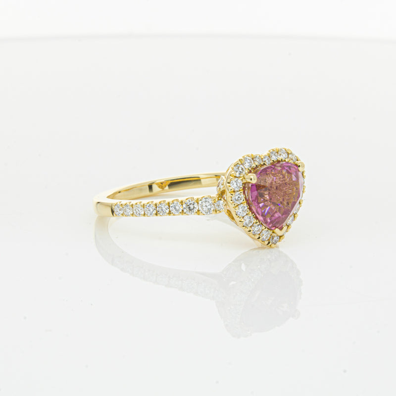 18ct Yellow Gold 2.21ct Pink Sapphire & Diamond Sierra Ring-Ring-Walker & Hall
