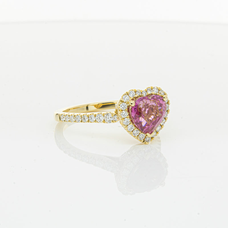 18ct Yellow Gold 2.21ct Pink Sapphire & Diamond Sierra Ring-Ring-Walker & Hall